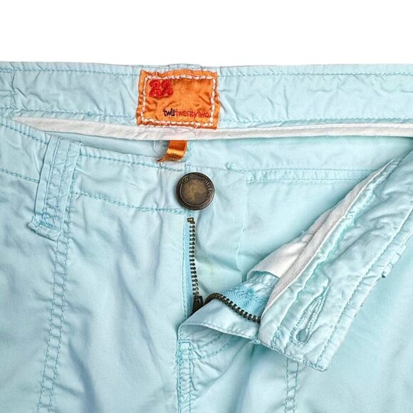 VTG Y2K Twill Twenty Two Cargo Shorts Sz. 26 Blue Cotton Low Rise Pockets Beach - Picture 5 of 12